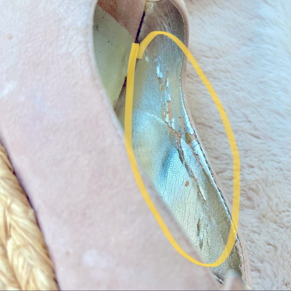 Guess sandals wedge light pink suede size 8 1/2M - Picture 7 of 10